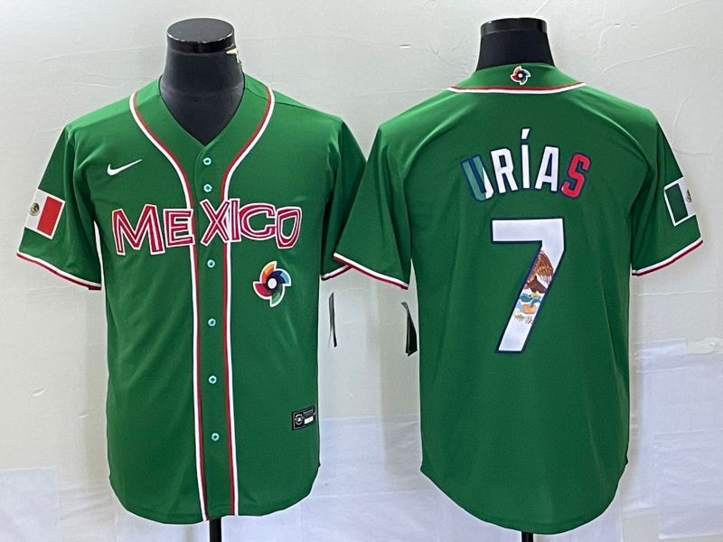 Men 2023 World Cub Mexico #7 Urias Green Nike MLB Jersey13